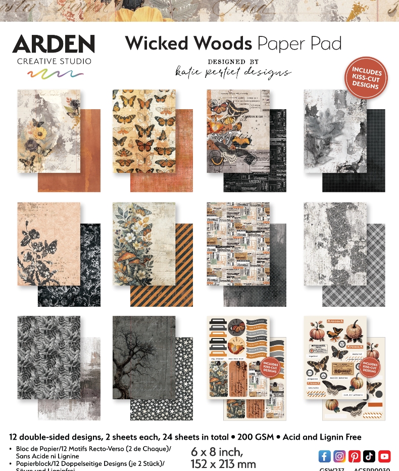 Arden Creative Wicked Woods 6x8 Inch Paper Pad